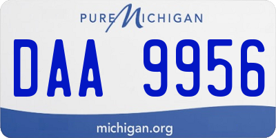 MI license plate DAA9956