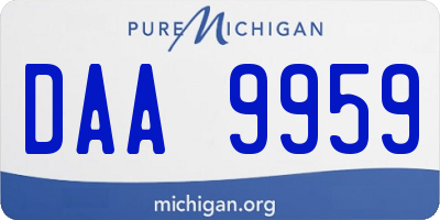 MI license plate DAA9959