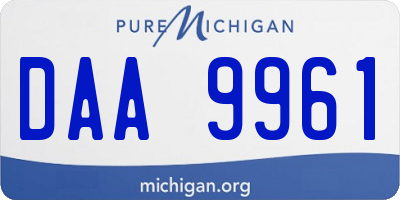 MI license plate DAA9961