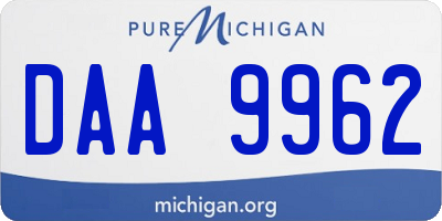 MI license plate DAA9962