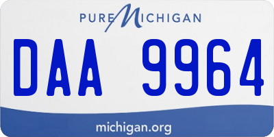 MI license plate DAA9964