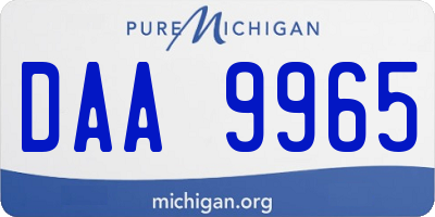 MI license plate DAA9965