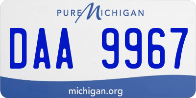 MI license plate DAA9967