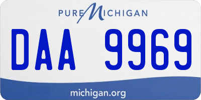 MI license plate DAA9969