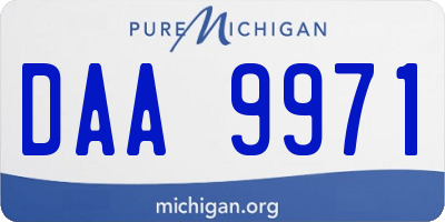 MI license plate DAA9971