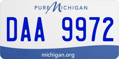 MI license plate DAA9972