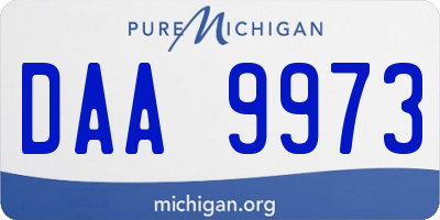 MI license plate DAA9973