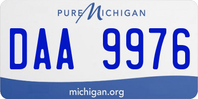 MI license plate DAA9976