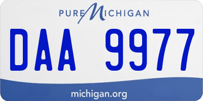 MI license plate DAA9977