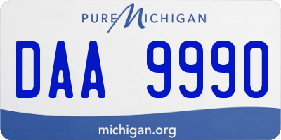 MI license plate DAA9990