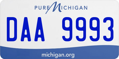 MI license plate DAA9993
