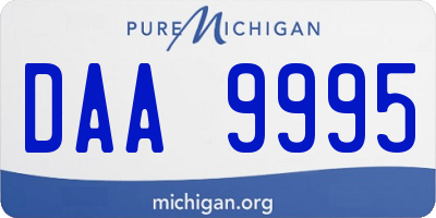MI license plate DAA9995