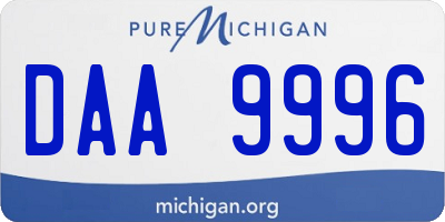 MI license plate DAA9996