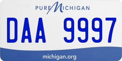 MI license plate DAA9997