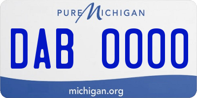 MI license plate DAB0000