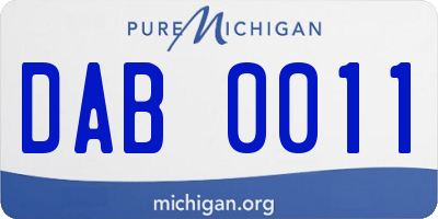 MI license plate DAB0011