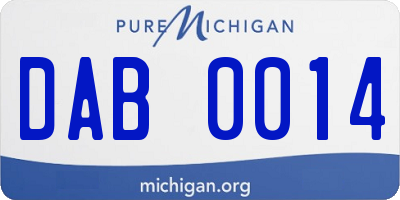 MI license plate DAB0014