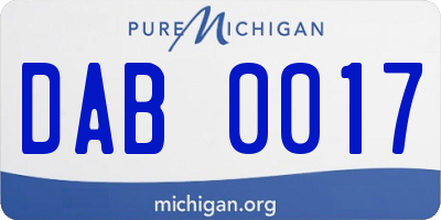 MI license plate DAB0017