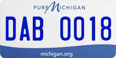MI license plate DAB0018
