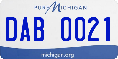 MI license plate DAB0021
