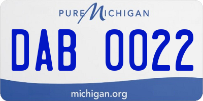MI license plate DAB0022