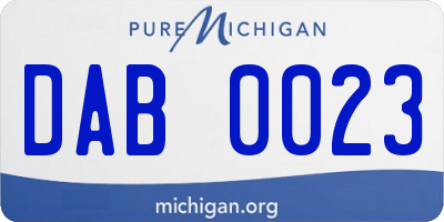 MI license plate DAB0023
