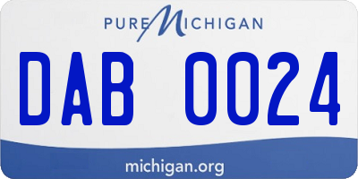 MI license plate DAB0024
