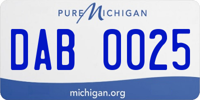 MI license plate DAB0025