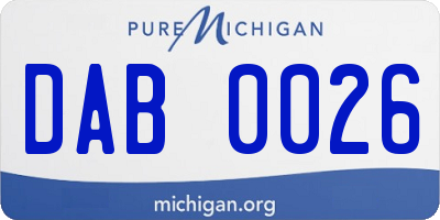 MI license plate DAB0026