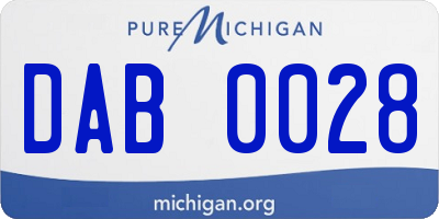 MI license plate DAB0028