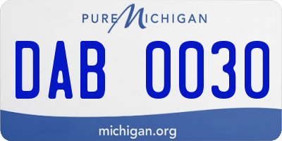 MI license plate DAB0030