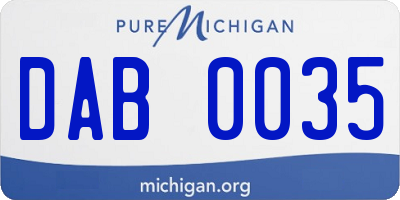 MI license plate DAB0035