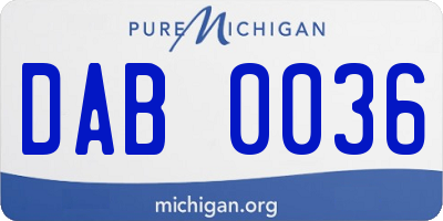 MI license plate DAB0036