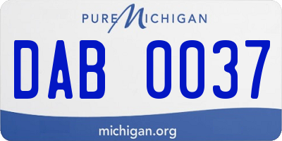 MI license plate DAB0037