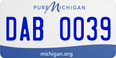 MI license plate DAB0039