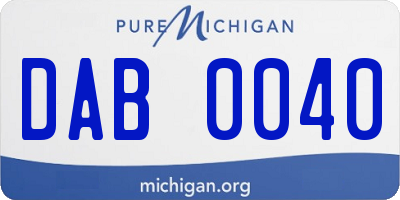 MI license plate DAB0040