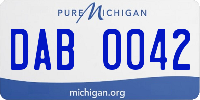 MI license plate DAB0042