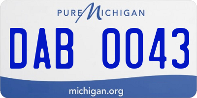 MI license plate DAB0043
