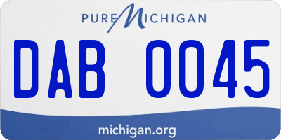 MI license plate DAB0045