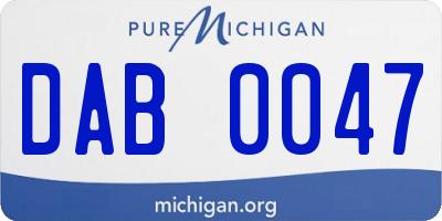 MI license plate DAB0047