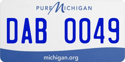 MI license plate DAB0049