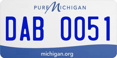 MI license plate DAB0051