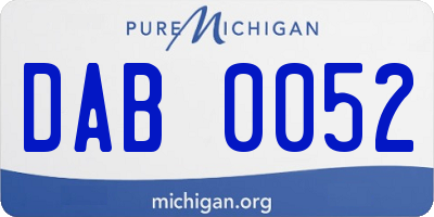 MI license plate DAB0052
