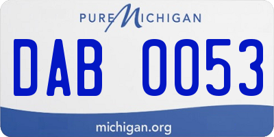 MI license plate DAB0053