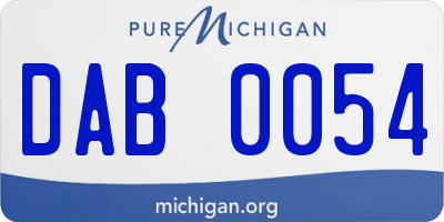 MI license plate DAB0054