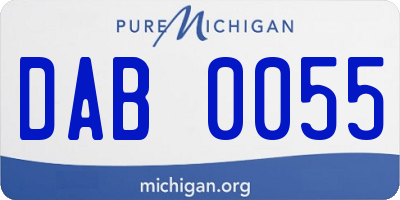 MI license plate DAB0055