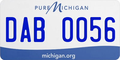 MI license plate DAB0056