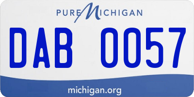 MI license plate DAB0057