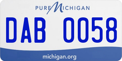 MI license plate DAB0058