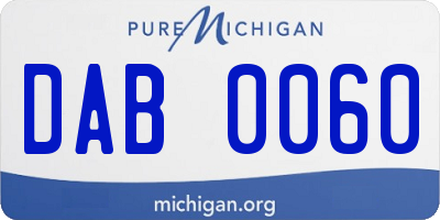 MI license plate DAB0060